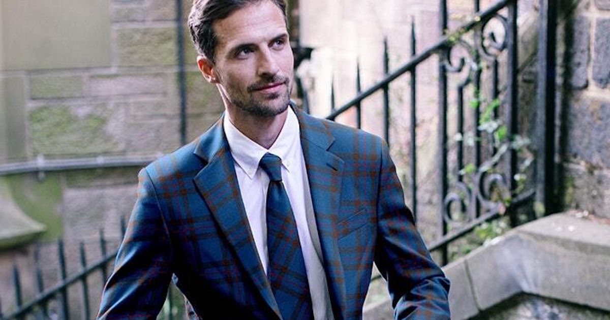 Cravatta Da Uomo Scozzese Con Motivo Tartan Nero - Foto 8