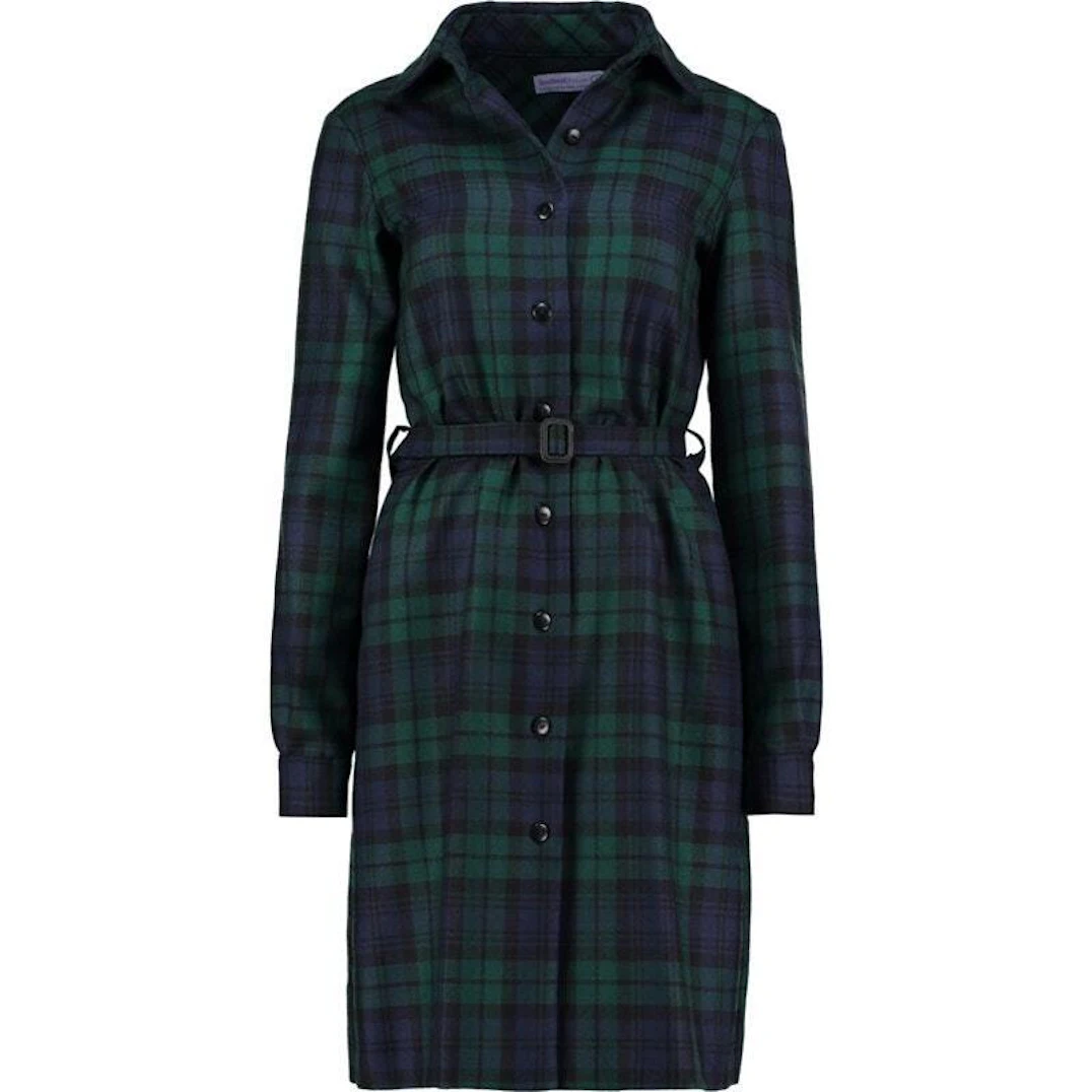 Plaid Shirt Dress made to measure from plaid woven in | ScotlandShop Plaid Shirt Dress made to measure from plaid woven in | ScotlandShop