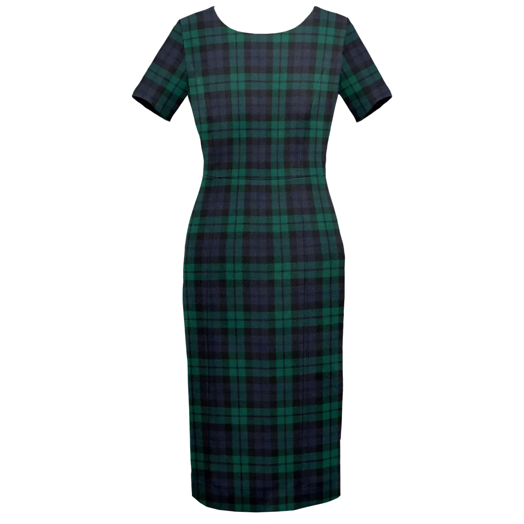 Plaid Shift Dress with Short Sleeve (MacDuff Hunting Ancient) Plaid Shift Dress with Short Sleeve (MacDuff Hunting Ancient)